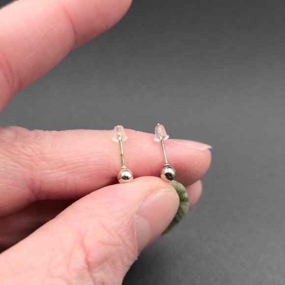 Silver Plated Serpentine Stone Handmade Dangle Earrings A6312 - Picture 3 of 5